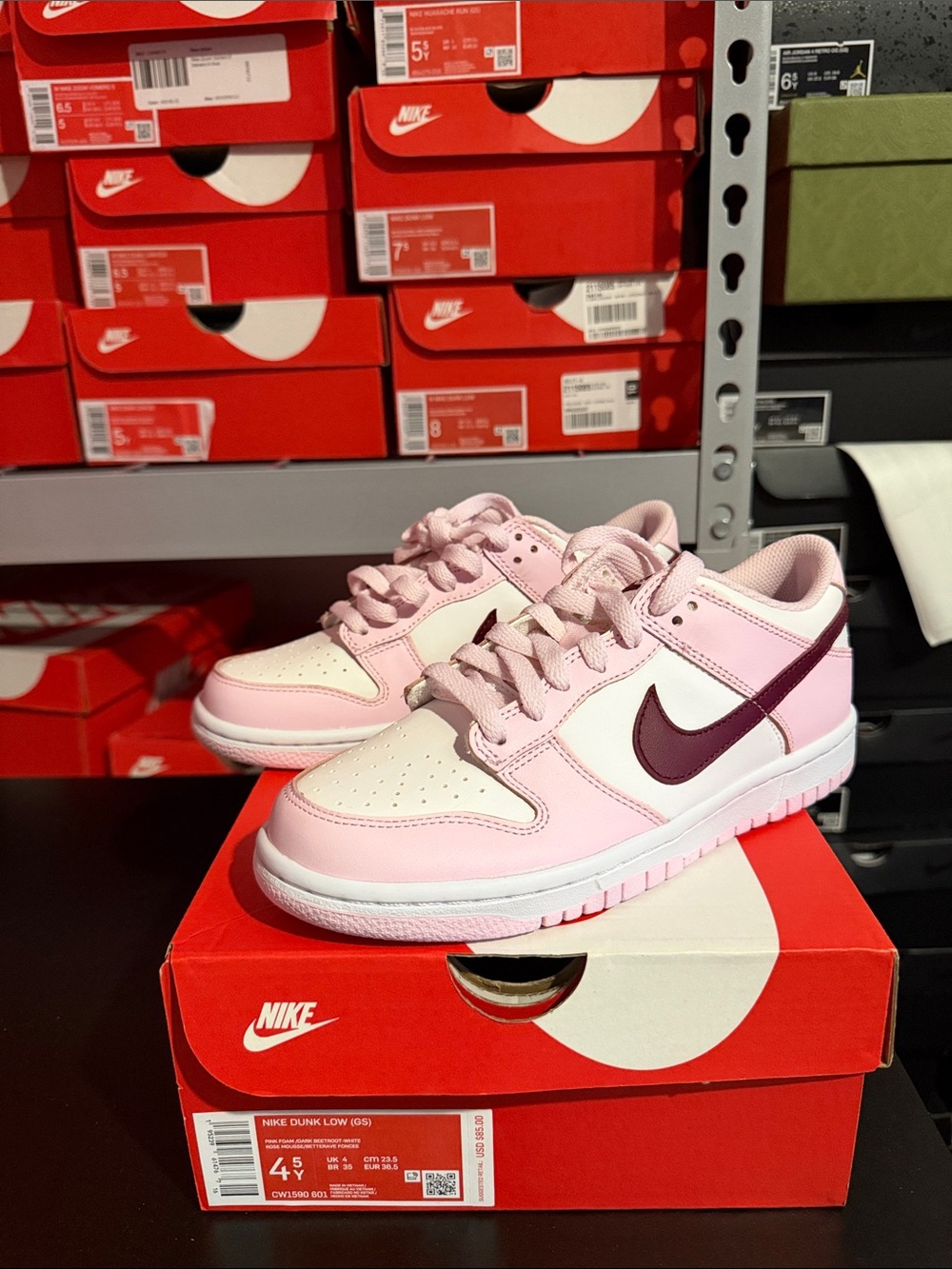 Nike Dunk Low Pink Foam GS Size 4.5y